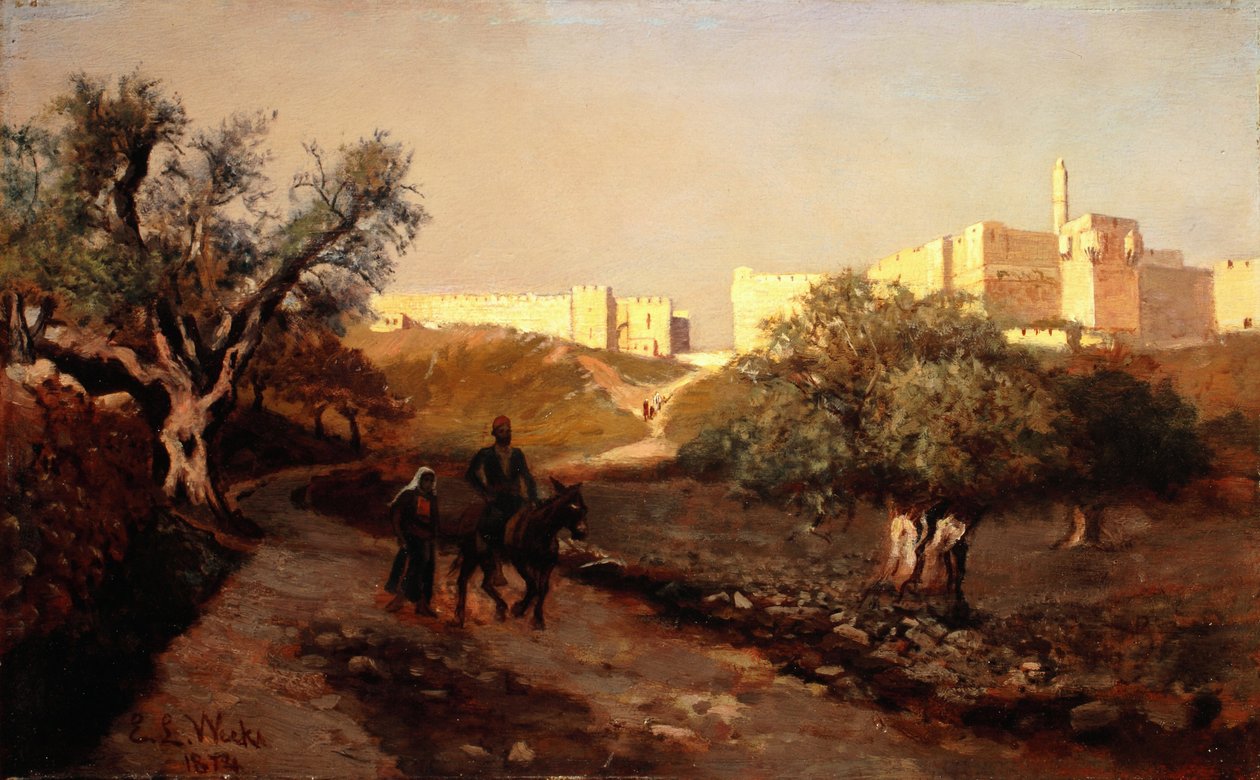 Jerusalemin muurit, 1874 tekijältä Edwin Lord Weeks