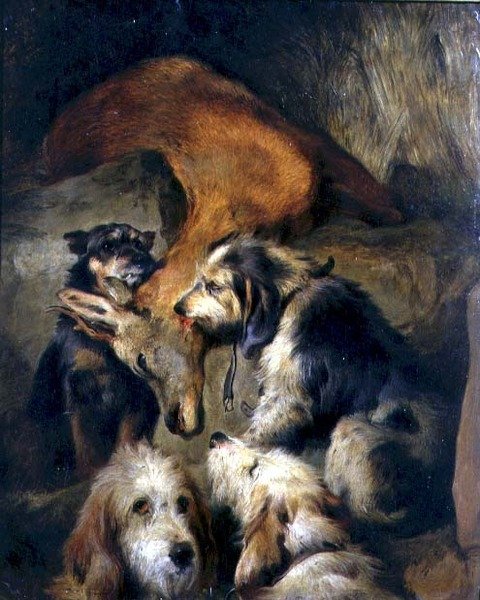 Hirven kuolema (öljyä aluksella) tekijältä Edwin (attr. to) Landseer