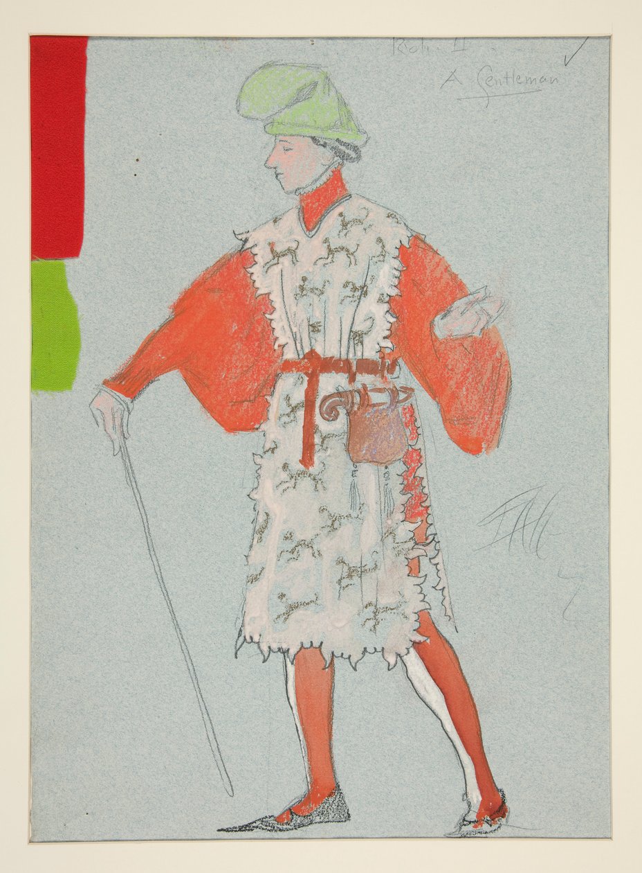 Gentleman, pukupiirros Henry Irvingille tekijältä Edwin Austin Abbey