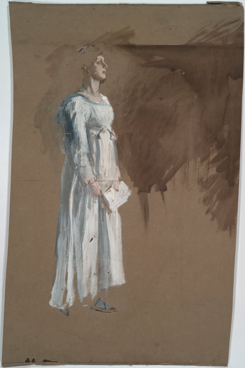 Figuuri klassisessa mekossa. tekijältä Edwin Austin Abbey