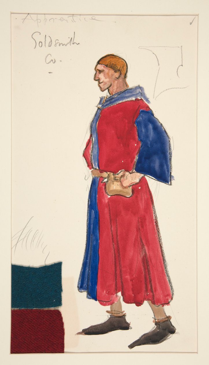 Oppipoika Goldsmith, pukupiirros Henry Irvingille tekijältä Edwin Austin Abbey