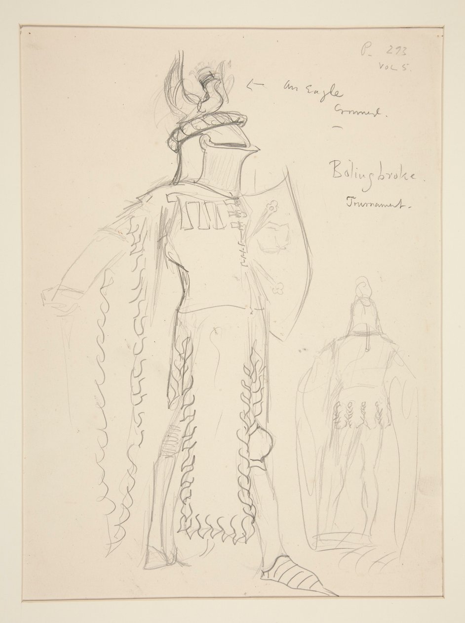 Bolingbroke (Turnauskohtaus), Henry Irvingin pukuluonnos tekijältä Edwin Austin Abbey