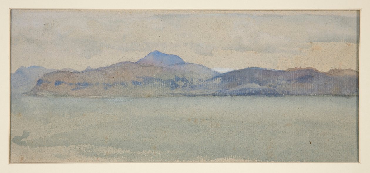 Bourg & Bribun Cliffs, Mull (?) - [Highland Town] tekijältä Edwin Austin Abbey