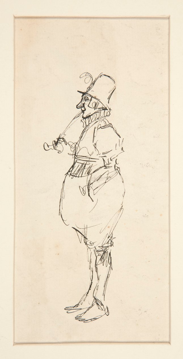 Sarjakuva miehestä housuissa tekijältä Edwin Austin Abbey