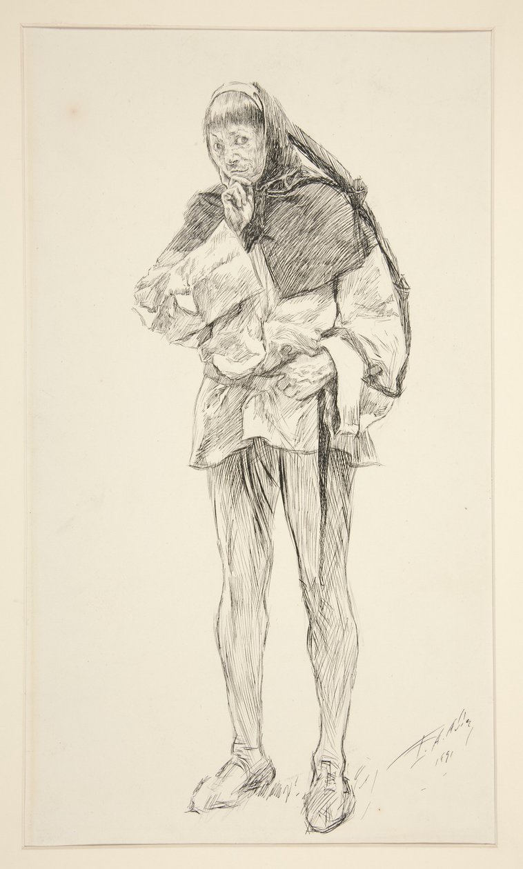 Costard, näytöksestä I, kohtaus i, rakkaus tekijältä Edwin Austin Abbey