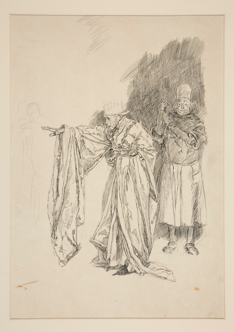 Kuninkaan varhainen tutkimus – II näytös, III kohtaus, kaikki tekijältä Edwin Austin Abbey