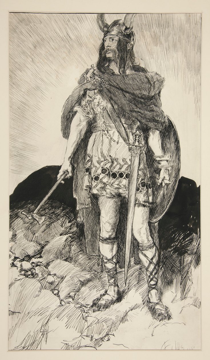 Edgar Armed - näytös V, kohtaus III, kuningas Lear tekijältä Edwin Austin Abbey
