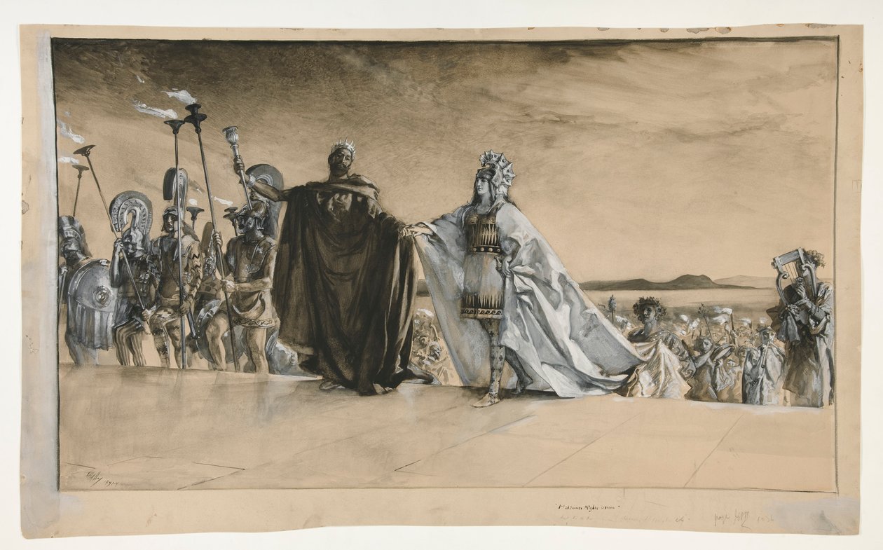 Enter Theseus, kuvitus näytökselle I, kohtaus i, juhannusyö tekijältä Edwin Austin Abbey