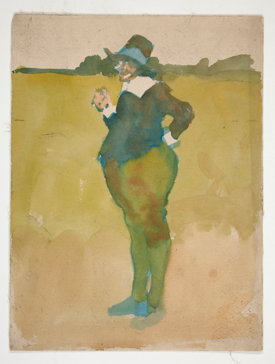 Lihava mies maisemassa tekijältä Edwin Austin Abbey