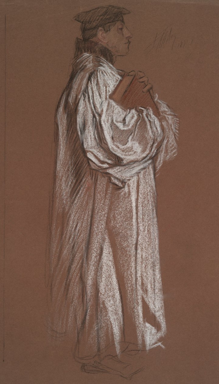 Figuuri Katariinan oikeudenkäyntiä varten tekijältä Edwin Austin Abbey
