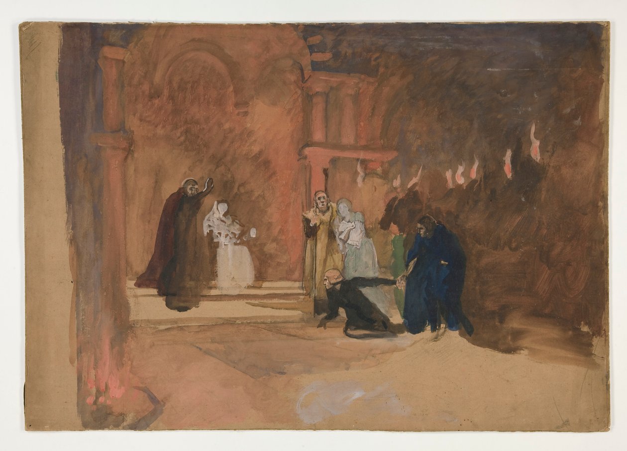 Figuuri kohtaus. Hamlet? tekijältä Edwin Austin Abbey
