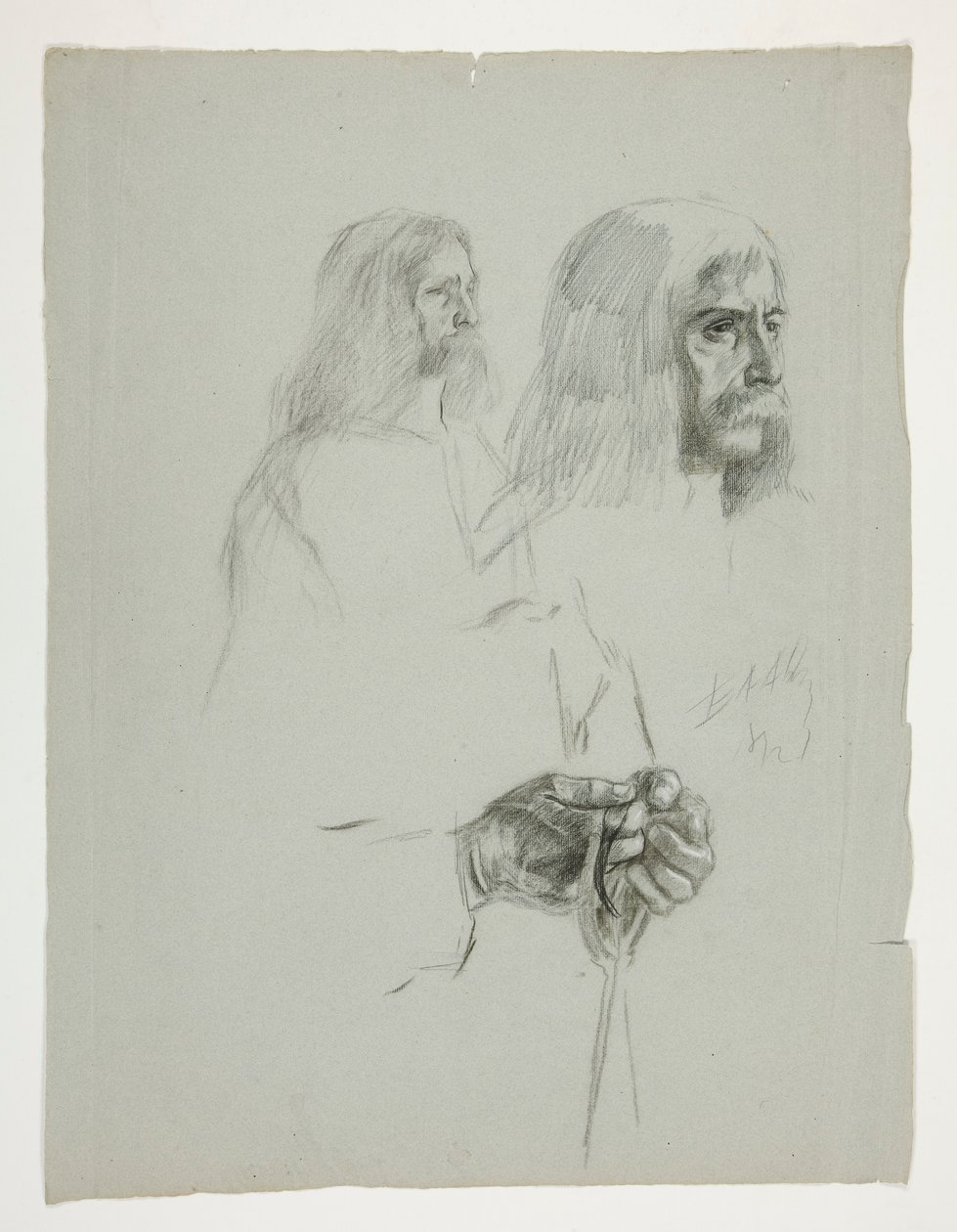 Figuuritutkimuksia yhdelle The Quest of the Holy Grail -maalaukselle (15 maalauksen sarja Bostonin julkiselle kirjastolle, valmistui vuonna 1901) tekijältä Edwin Austin Abbey