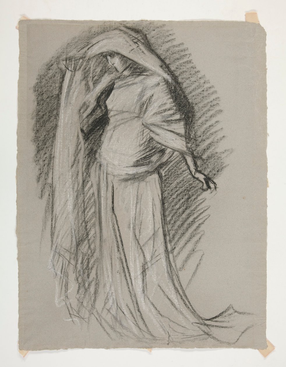 Figuuritutkimus Castle of the Maidensista, The Quest of the Holy Grail (15 maalauksen sarja Bostonin yleiselle kirjastolle, valmistui vuonna 1901) tekijältä Edwin Austin Abbey