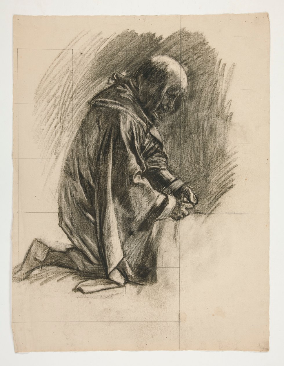 Sir Lancelotin ja Sir Borsin hahmotutkimus varustaa Galahadilla hänen kannuineen, The Quest of the Holy Grail -sarjasta (toinen 15 maalauksen sarjasta Bostonin julkiselle kirjastolle, valmistui vuonna 1901) tekijältä Edwin Austin Abbey