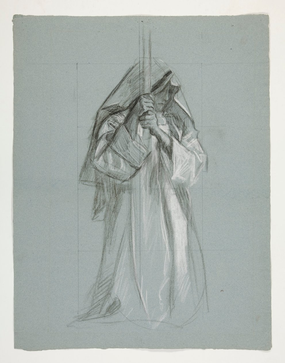 Sir Lancelotin ja Sir Borsin hahmotutkimus varustaa Galahadilla hänen kannuineen, The Quest of the Holy Grail -sarjasta (toinen 15 maalauksen sarjasta Bostonin julkiselle kirjastolle, valmistui vuonna 1901) tekijältä Edwin Austin Abbey