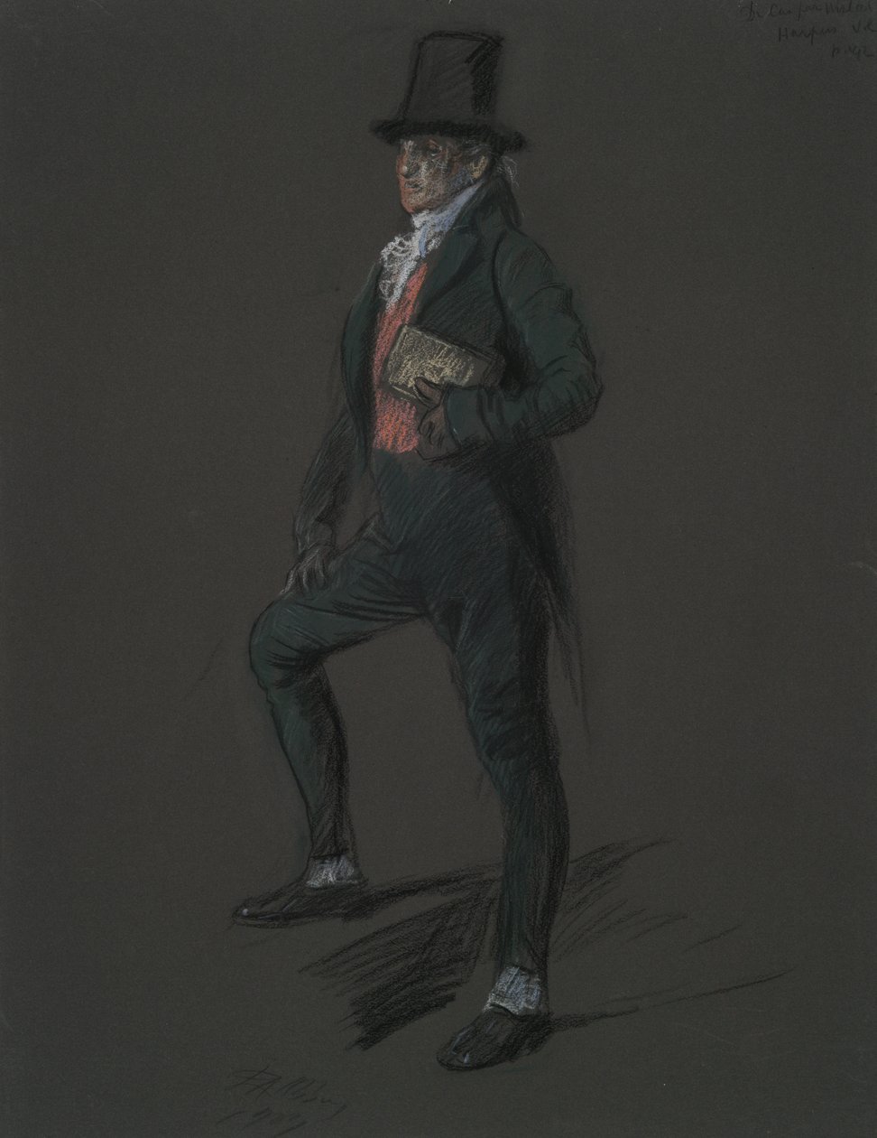 Kuvatutkimus tohtori Casper Wistalin hahmolle in tekijältä Edwin Austin Abbey