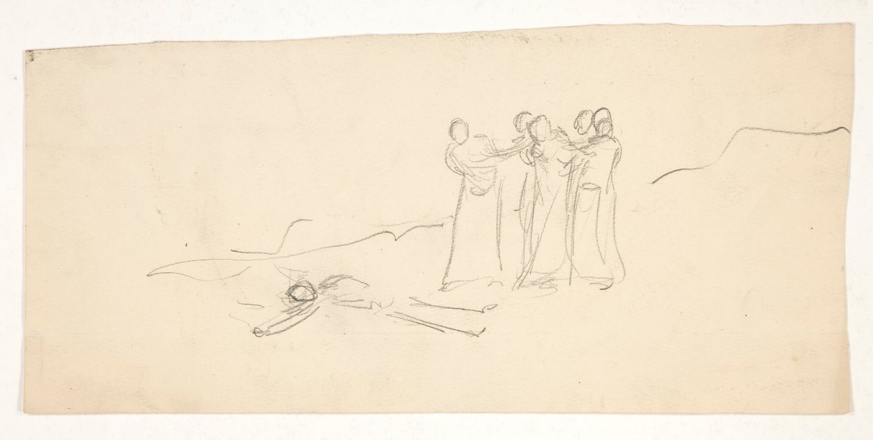 Figuurit, luonnos tuntemattomasta Shakespearen näytelmästä tekijältä Edwin Austin Abbey