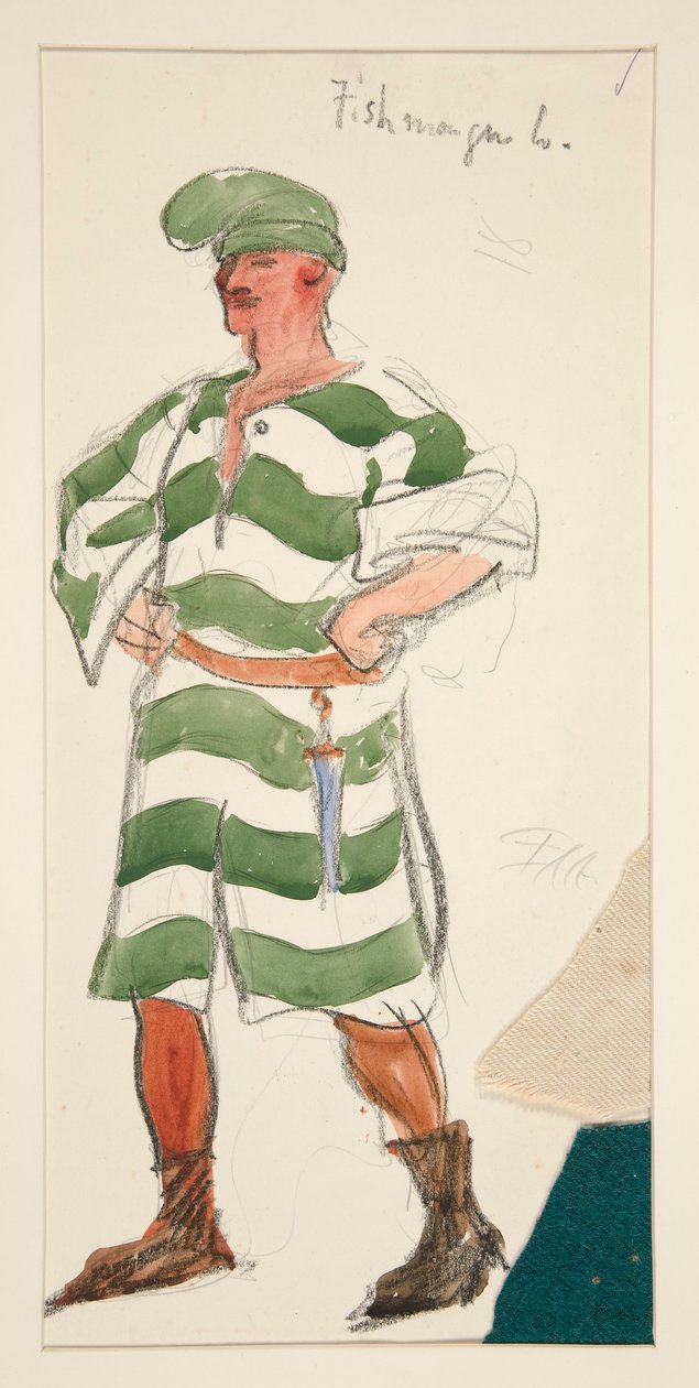 Kalakauppias, pukupiirros Henry Irvingille tekijältä Edwin Austin Abbey