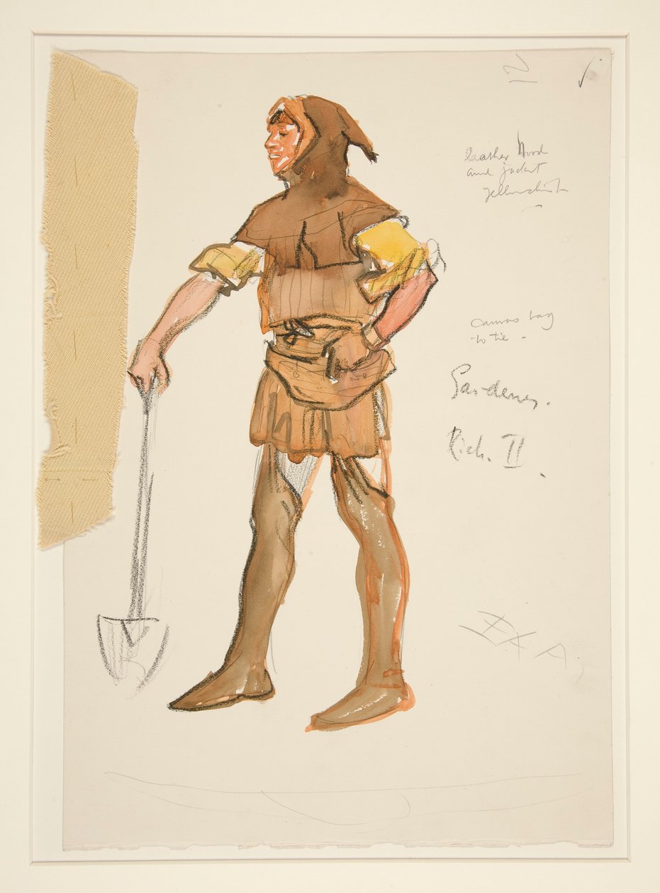 Puutarhuri, pukupiirros Henry Irvingille tekijältä Edwin Austin Abbey