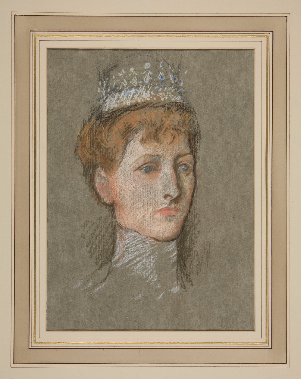 Walesin prinsessan pää (Queen Mary) tekijältä Edwin Austin Abbey