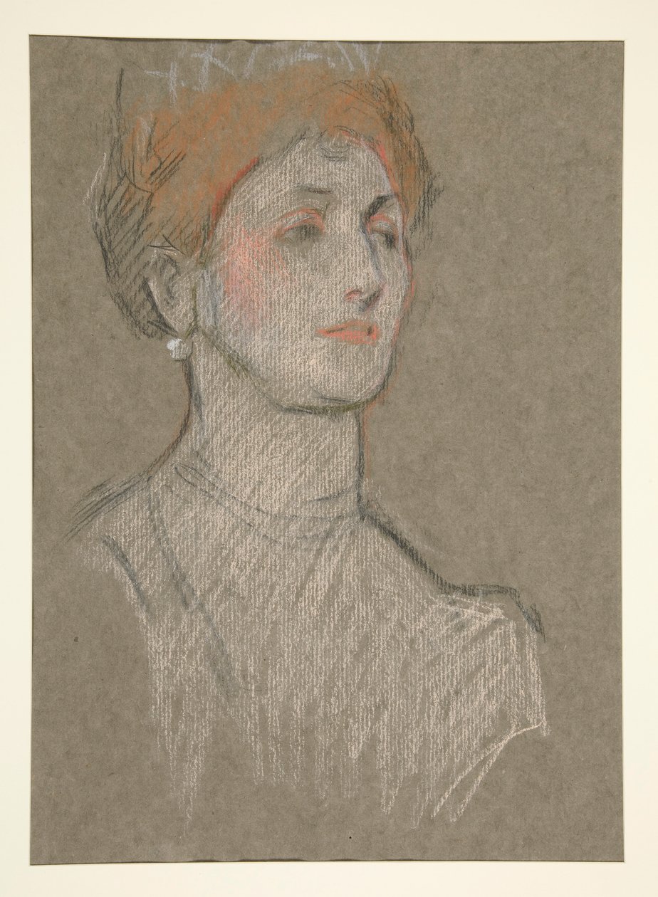 Naisen pää, Edward VII:n kruunaus. tekijältä Edwin Austin Abbey