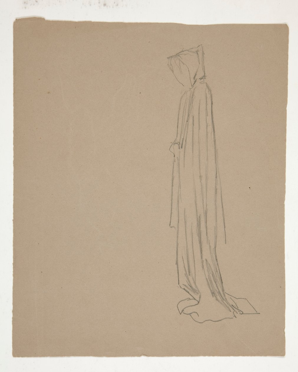 Hupullinen hahmo (recto); Mieshahmon tutkimus (käänteinen) tekijältä Edwin Austin Abbey
