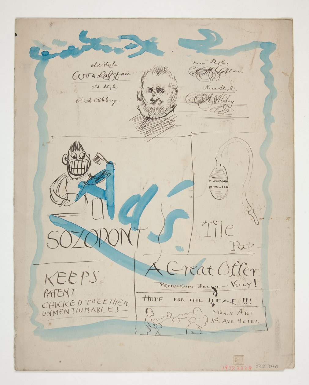 Kuvitus The Tile Club -sanomalehteen? tekijältä Edwin Austin Abbey