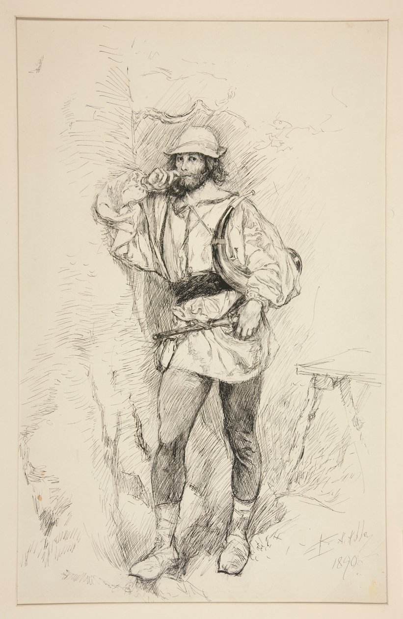 Jacques, kuvitus näytökselle II, kohtaus v, kuten haluat tekijältä Edwin Austin Abbey