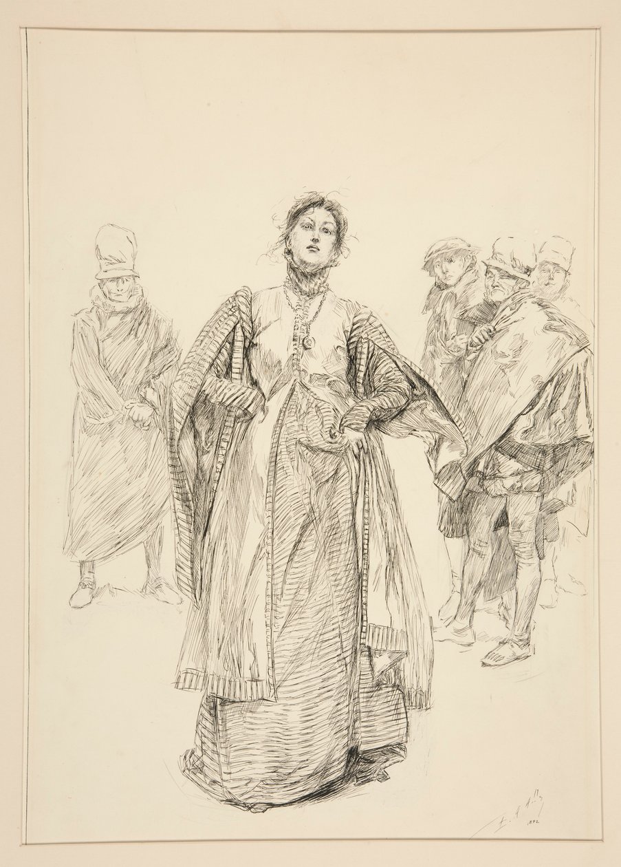 Katharina, kuvitus näytökselle I, kohtaus i, Särän kesyttäminen tekijältä Edwin Austin Abbey