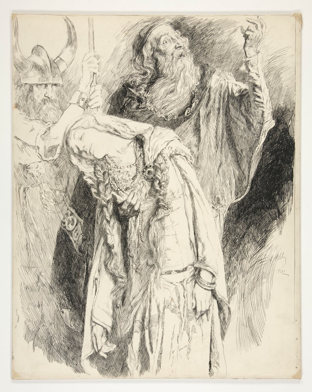 Lear Cordelia kuolleena sylissään, V näytös, kohtaus iii, kuningas Lear tekijältä Edwin Austin Abbey