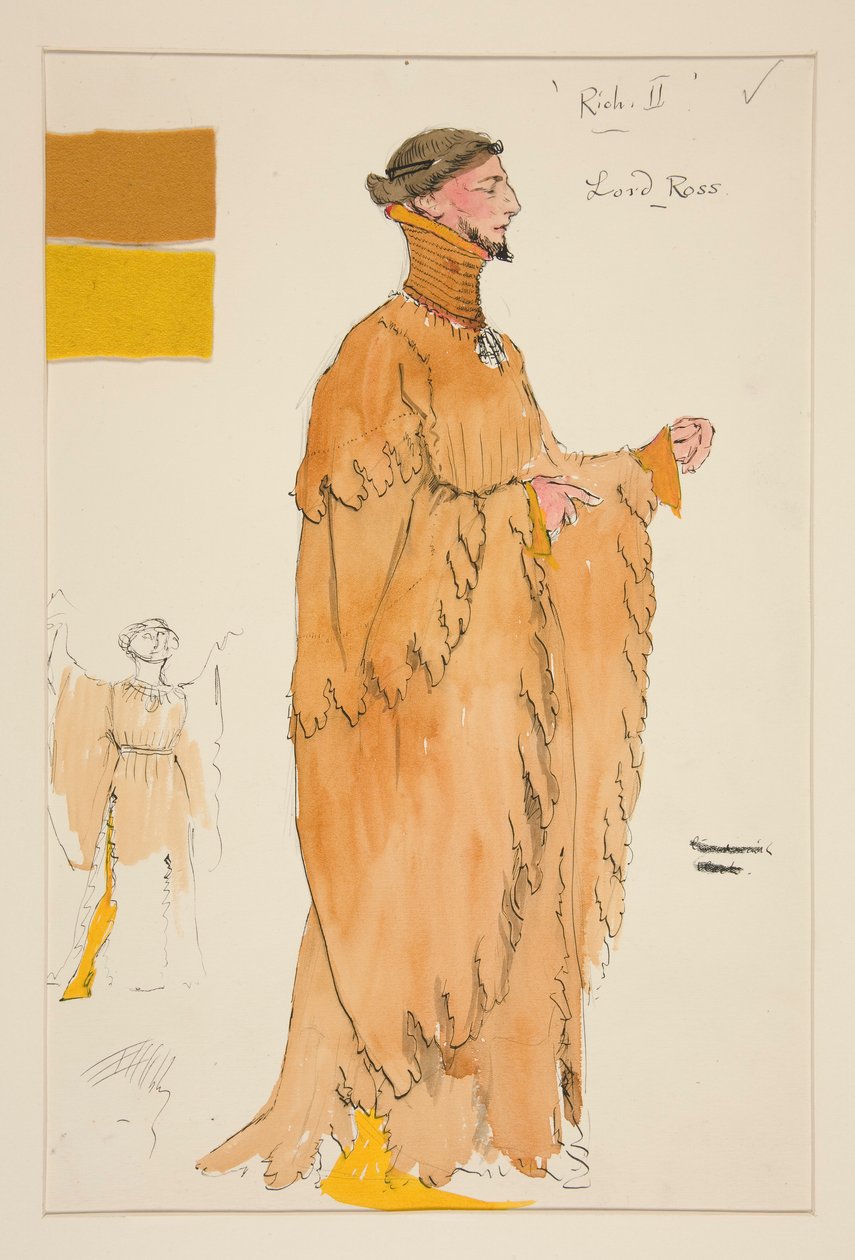 Lord Ross, pukuluonnos Henry Irvingille tekijältä Edwin Austin Abbey
