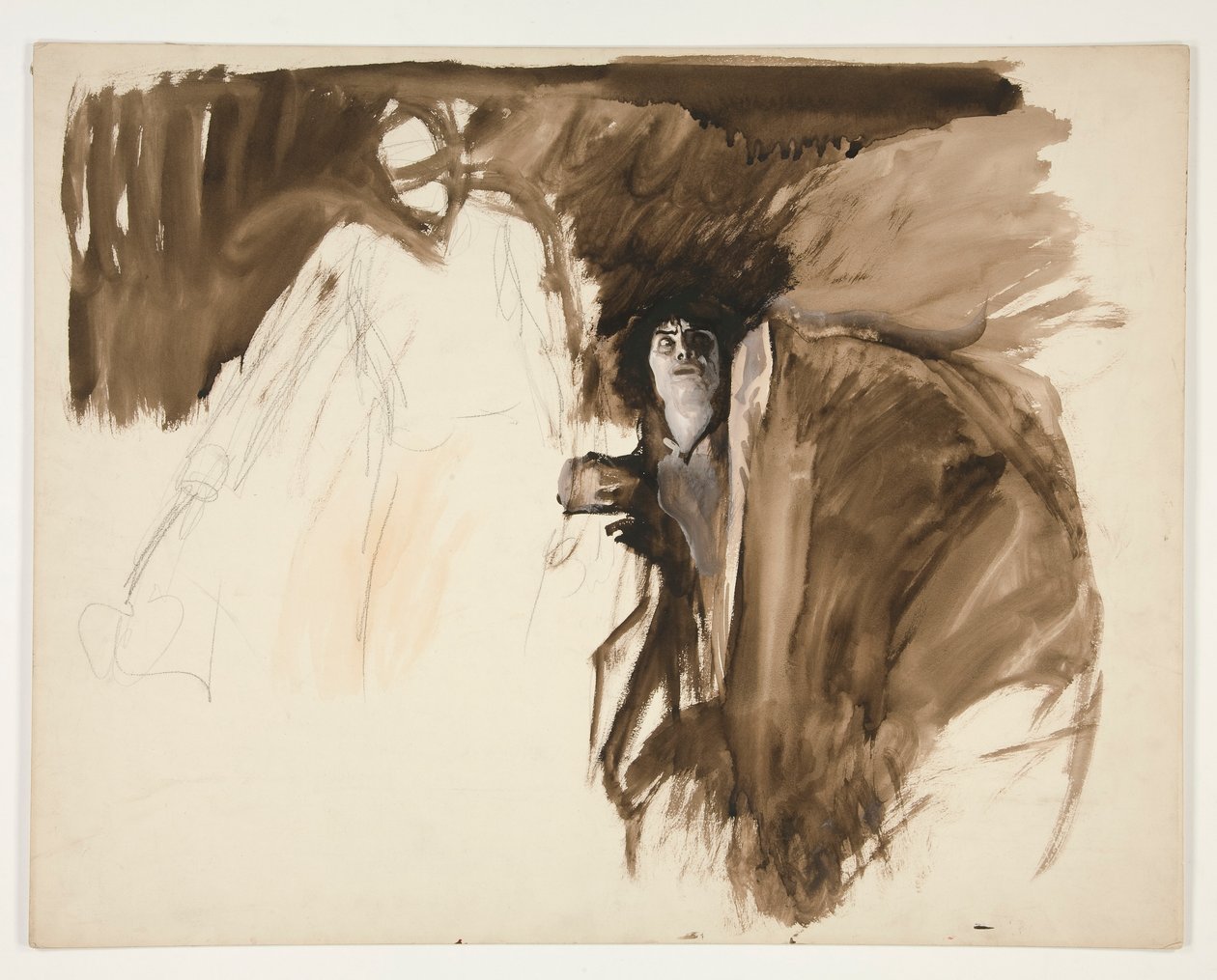Mieshahmo, luonnos tuntemattomaan Shakespearen näytelmään tekijältä Edwin Austin Abbey