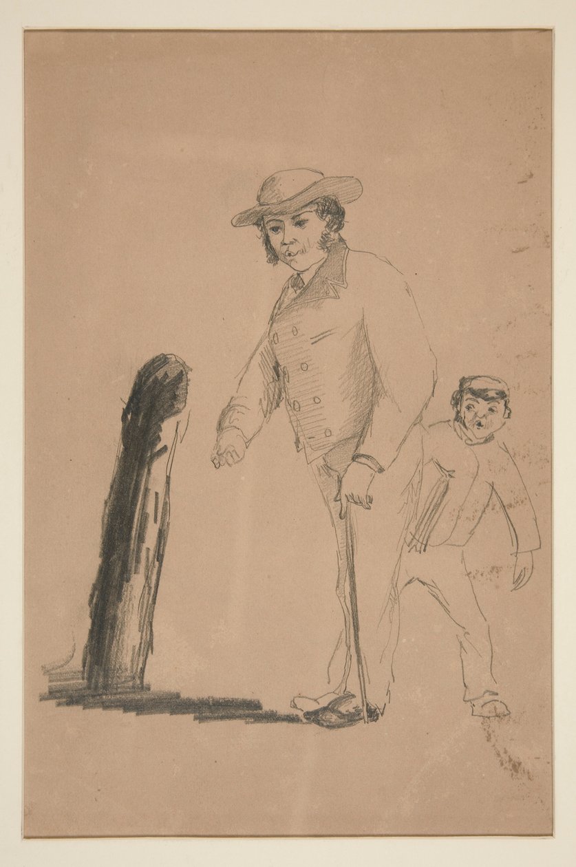 Mies ja poika (recto); Kiinalaisten päät ja hahmot (käänteinen) tekijältä Edwin Austin Abbey