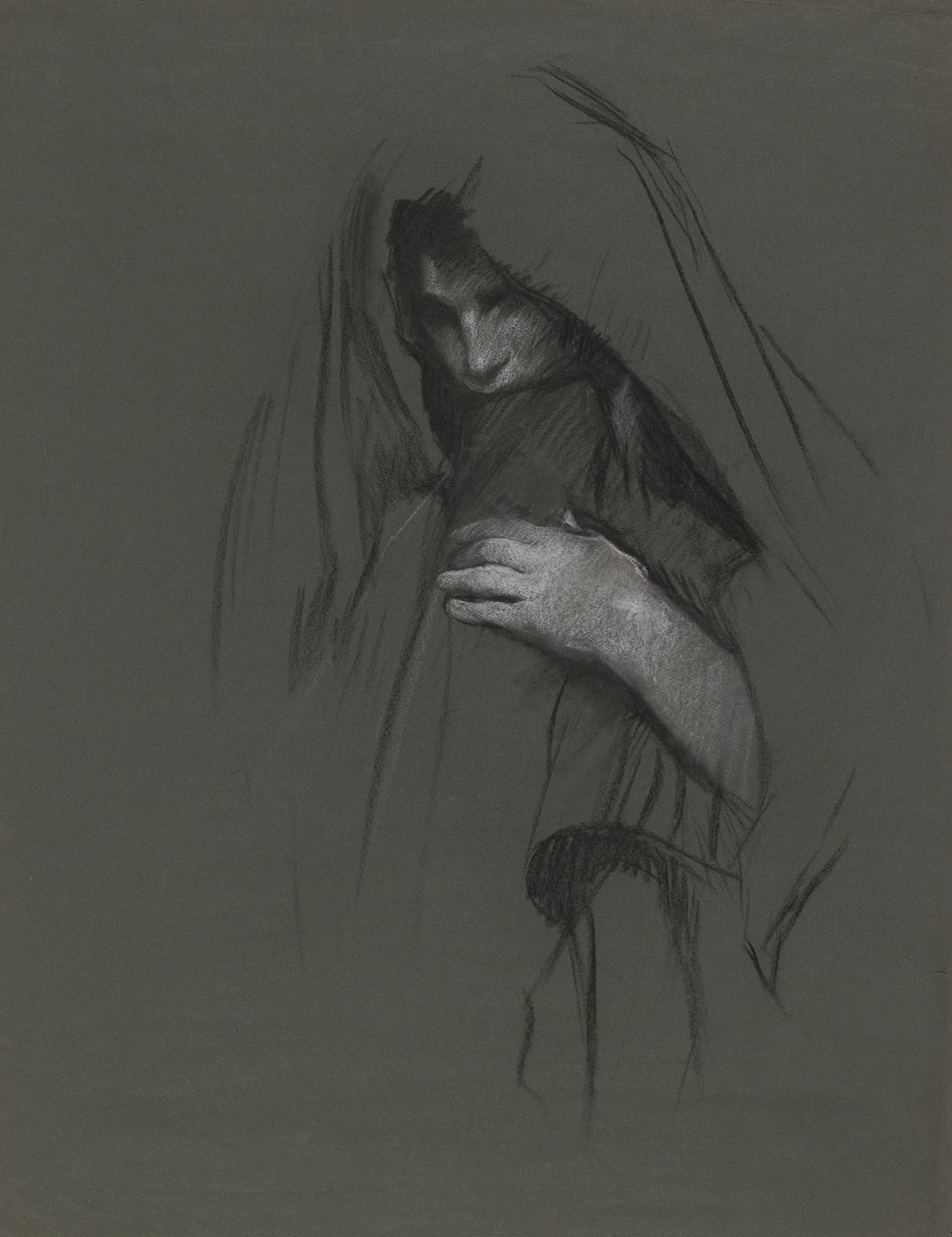 Maria, Kleofaan vaimo, opiskelee Kolmelle Marialle tekijältä Edwin Austin Abbey