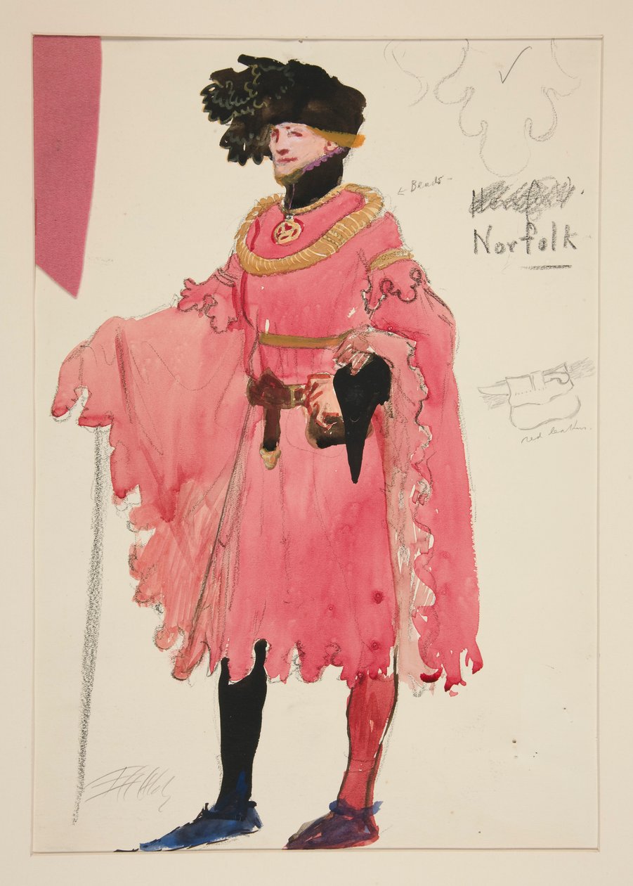 Norfolk, pukupiirros Henry Irvingille tekijältä Edwin Austin Abbey