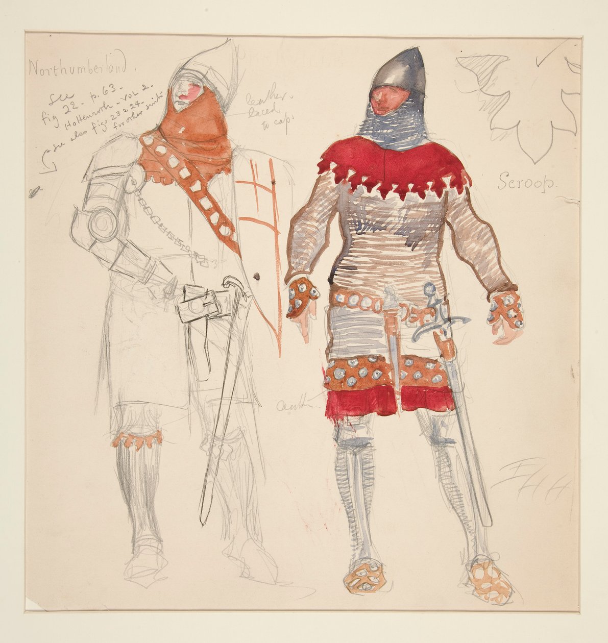 Northumberland Men, pukupiirros Henry Irvingille tekijältä Edwin Austin Abbey