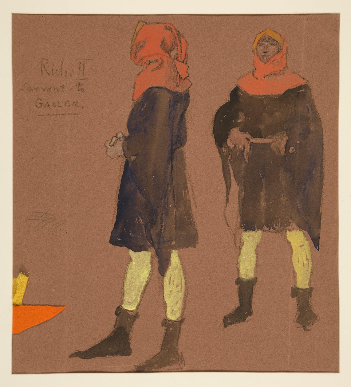Sewart Gaolerille, pukuluonnos kuningas Richard II:lle tekijältä Edwin Austin Abbey