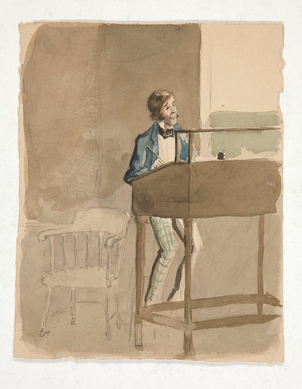 Luonnos Charles Dickensille tekijältä Edwin Austin Abbey