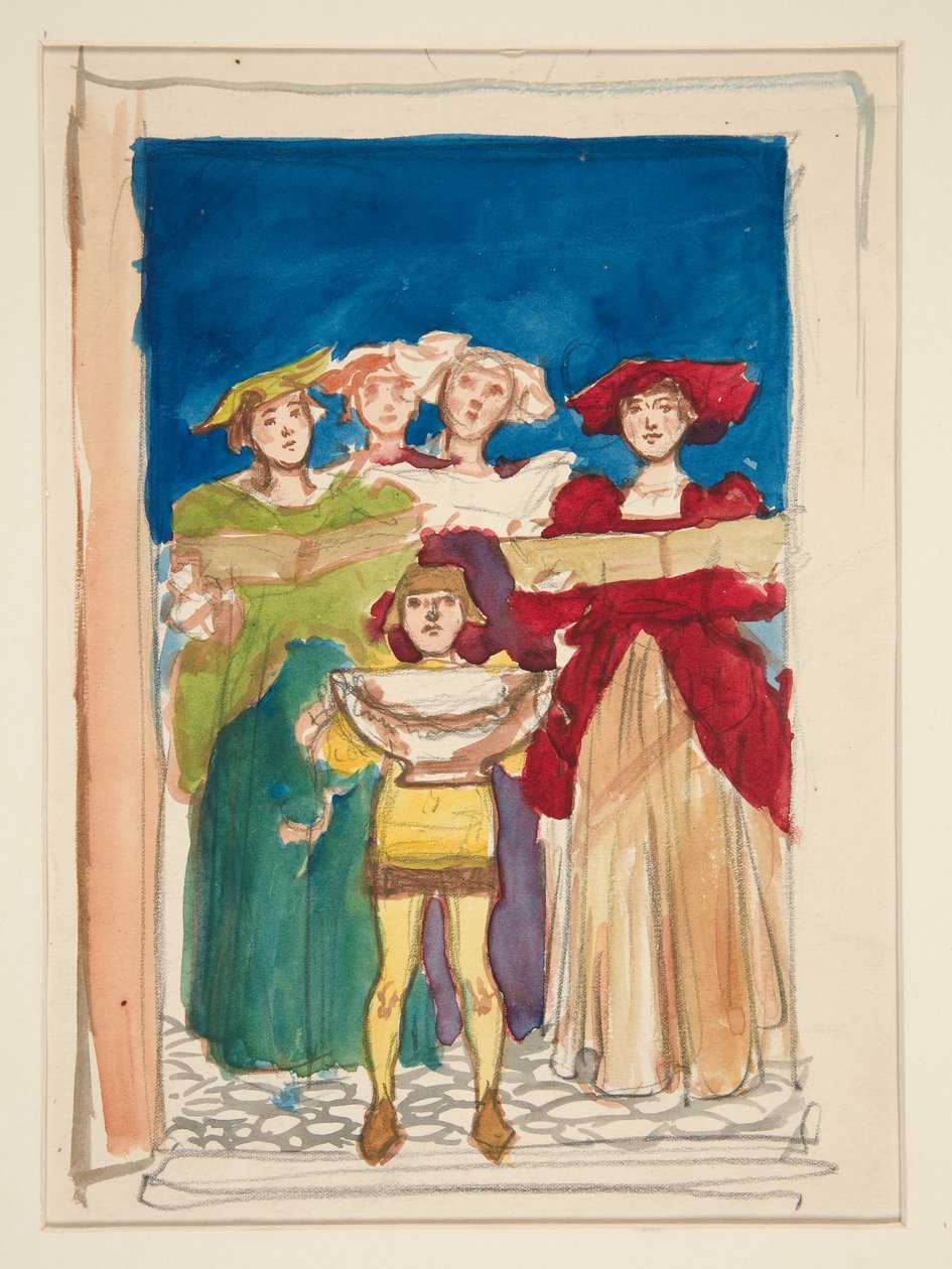 Luonnos joulukorttiin tekijältä Edwin Austin Abbey
