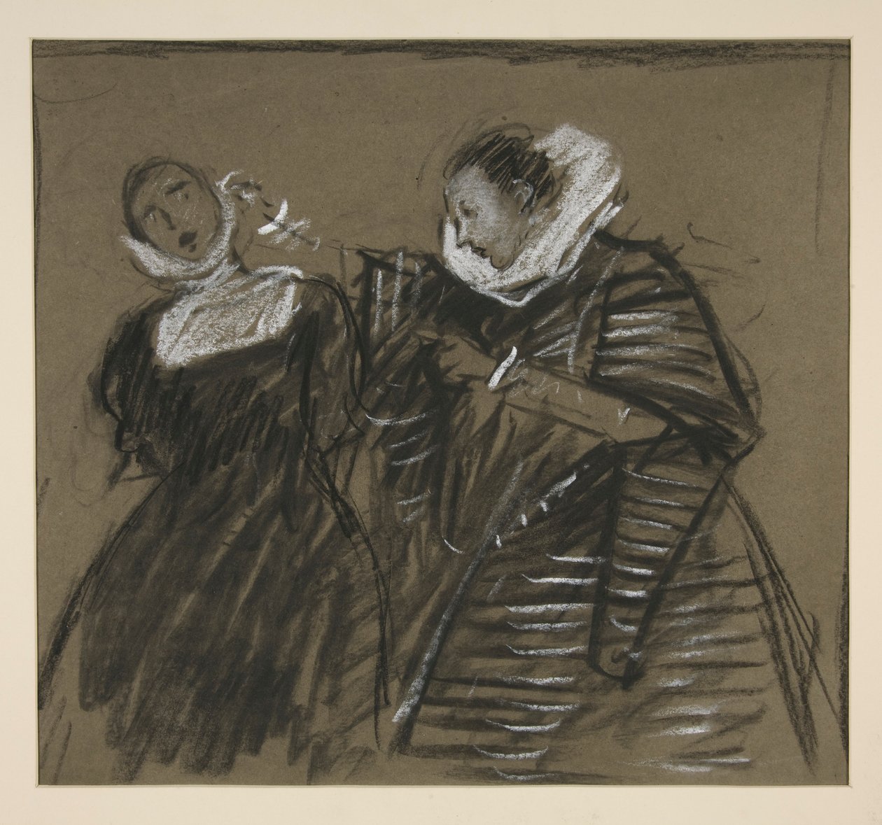 Sketsi äijän kesyttämisestä (?) tekijältä Edwin Austin Abbey