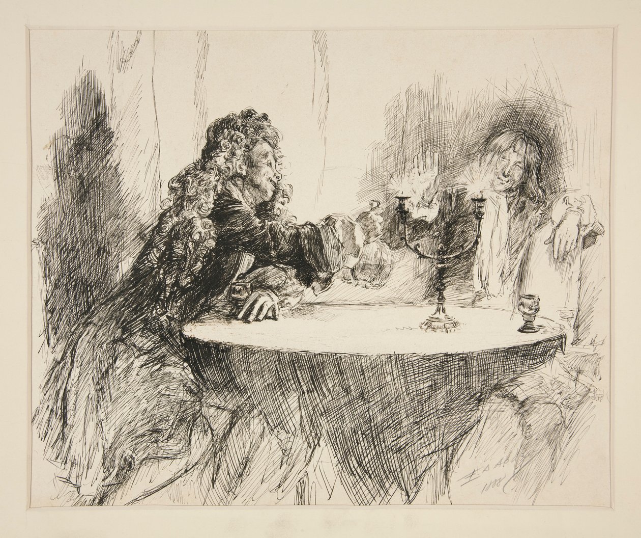 Luonnos jalo suojelijalle tekijältä Edwin Austin Abbey