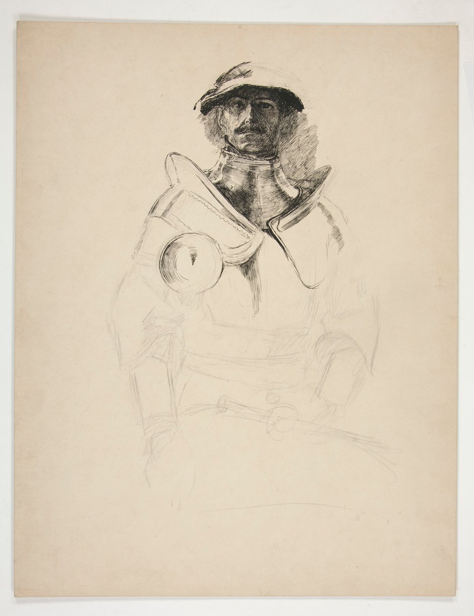 Luonnos panssariritarista tekijältä Edwin Austin Abbey