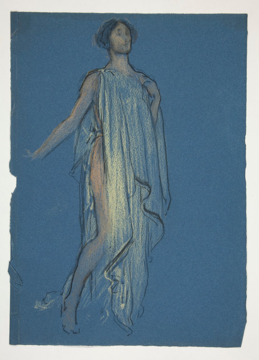 Luonnos naisesta - pukututkimus näytelmään? tekijältä Edwin Austin Abbey