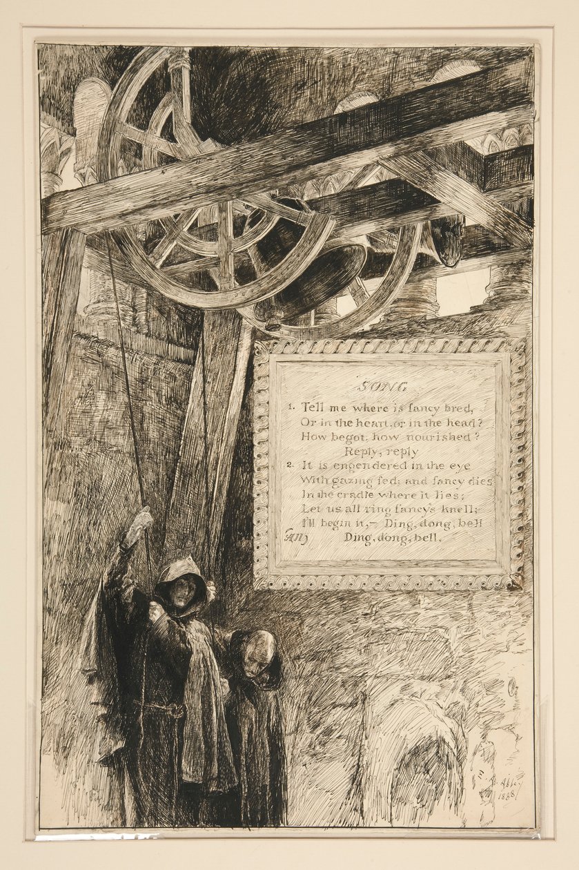 Kappale, III näytös, kohtaus ii, Venetsian kauppias tekijältä Edwin Austin Abbey