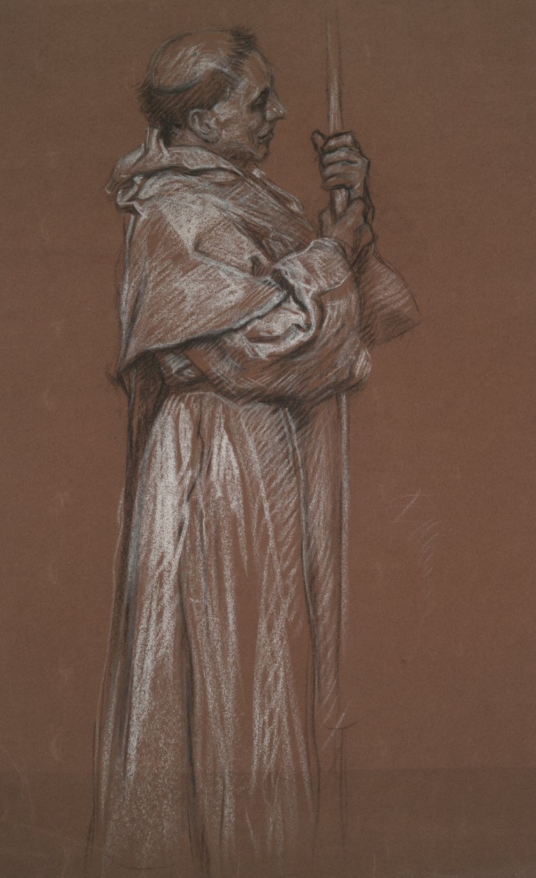 Seisova hahmo veljestä, tutkimus seinämaalausta varten tekijältä Edwin Austin Abbey