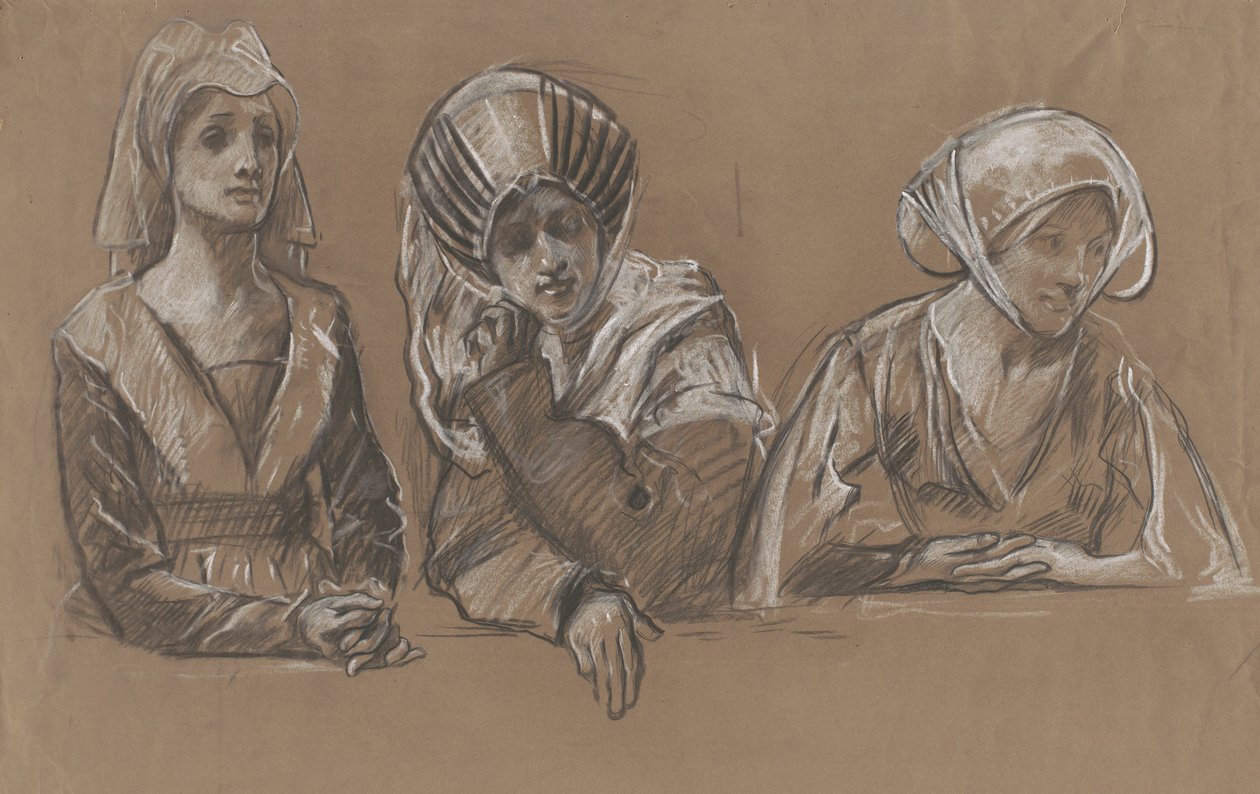 Kolmen naisen tutkimukset kuninkaalliseen vaihtoon. tekijältä Edwin Austin Abbey