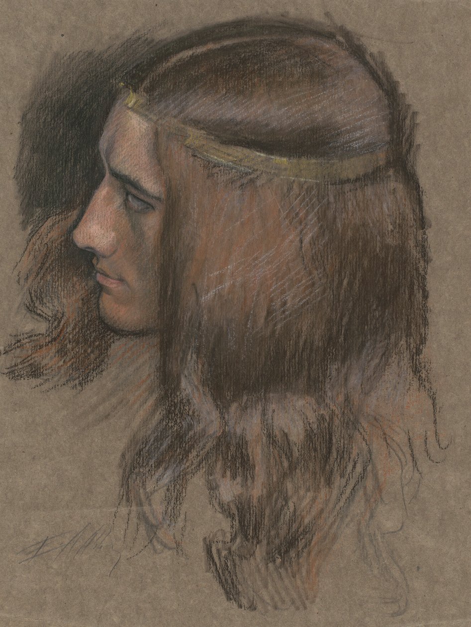 Hamletin johtajan opiskelu Hamletissa. tekijältä Edwin Austin Abbey