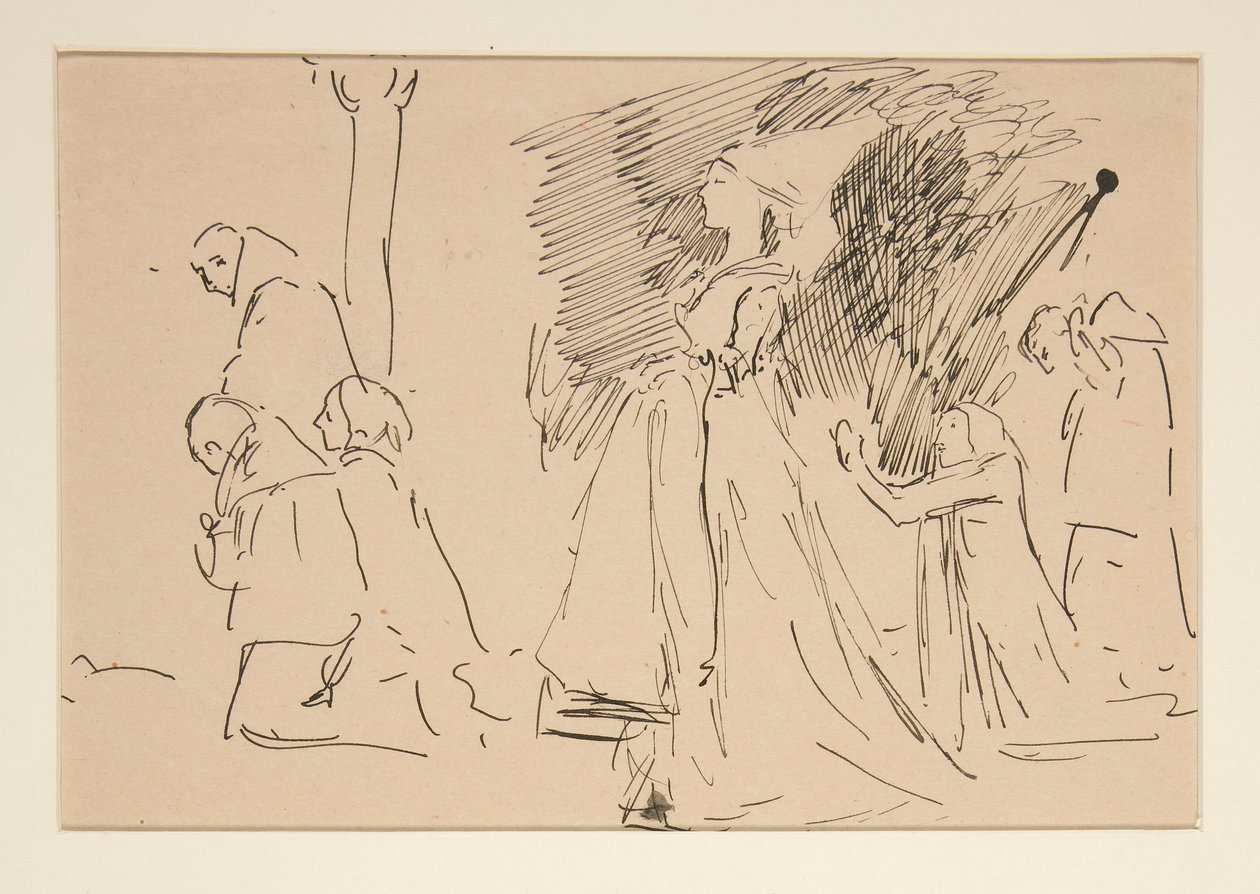 Tutkimus papille ja suurelle rouvalle (akvarelli) tekijältä Edwin Austin Abbey