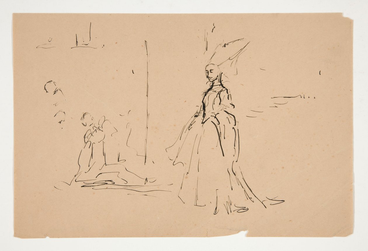 Tutkimus papille ja suurelle rouvalle (akvarelli) tekijältä Edwin Austin Abbey