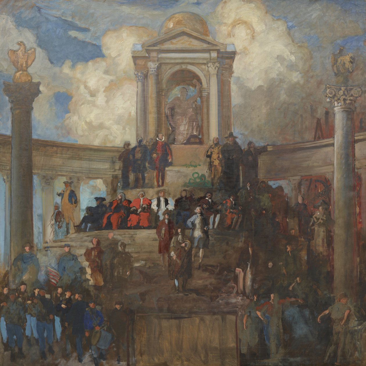 Study for The Apotheosis of Pennsylvania Edustajainhuoneen kamarille, n. 1902–1911 tekijältä Edwin Austin Abbey